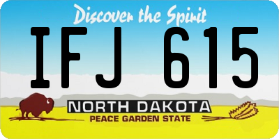 ND license plate IFJ615