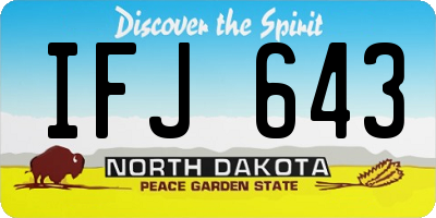 ND license plate IFJ643