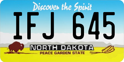 ND license plate IFJ645