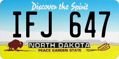 ND license plate IFJ647