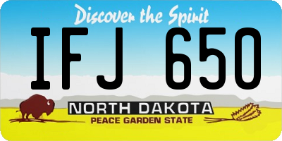 ND license plate IFJ650