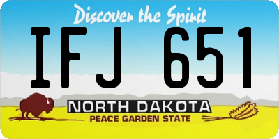 ND license plate IFJ651