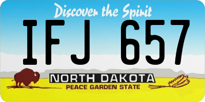 ND license plate IFJ657