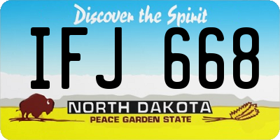 ND license plate IFJ668