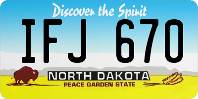 ND license plate IFJ670