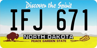 ND license plate IFJ671