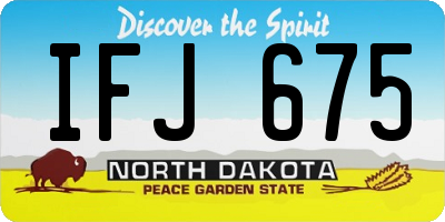 ND license plate IFJ675