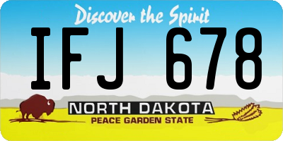 ND license plate IFJ678