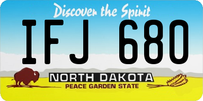 ND license plate IFJ680