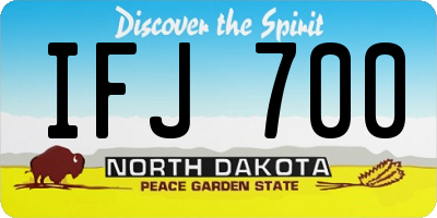 ND license plate IFJ700