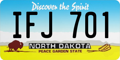 ND license plate IFJ701