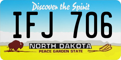 ND license plate IFJ706