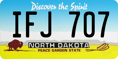 ND license plate IFJ707