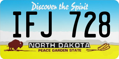 ND license plate IFJ728