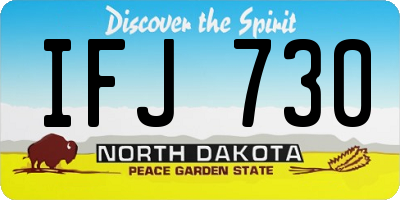 ND license plate IFJ730