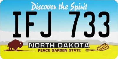 ND license plate IFJ733