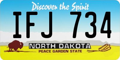 ND license plate IFJ734