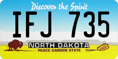 ND license plate IFJ735