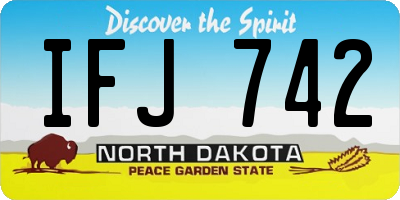 ND license plate IFJ742