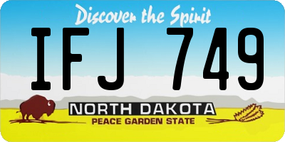 ND license plate IFJ749