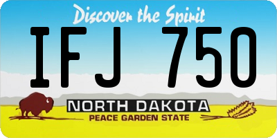 ND license plate IFJ750