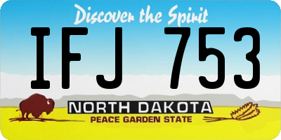 ND license plate IFJ753