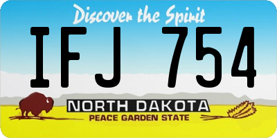 ND license plate IFJ754