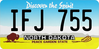 ND license plate IFJ755