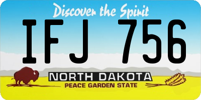 ND license plate IFJ756