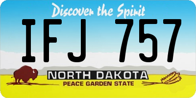 ND license plate IFJ757
