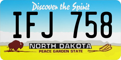 ND license plate IFJ758