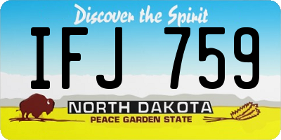 ND license plate IFJ759