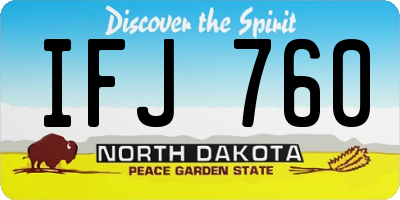ND license plate IFJ760
