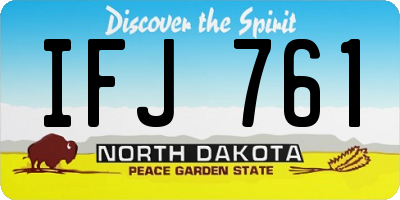 ND license plate IFJ761