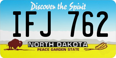 ND license plate IFJ762