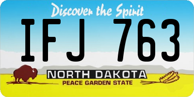 ND license plate IFJ763
