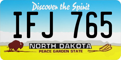 ND license plate IFJ765