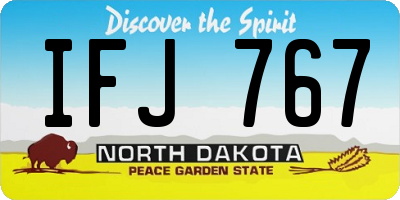 ND license plate IFJ767