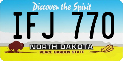 ND license plate IFJ770