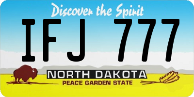 ND license plate IFJ777
