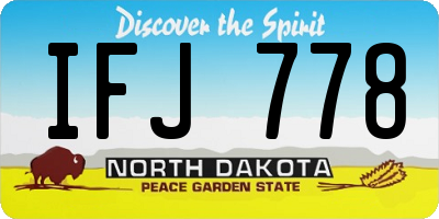 ND license plate IFJ778