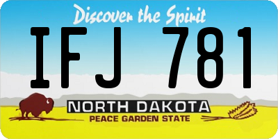 ND license plate IFJ781