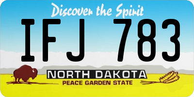 ND license plate IFJ783