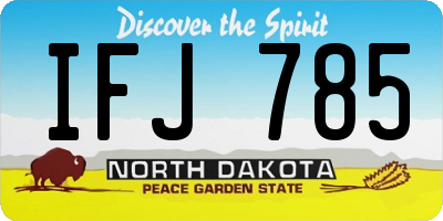 ND license plate IFJ785