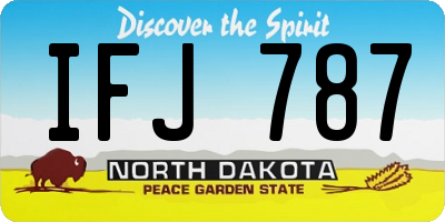 ND license plate IFJ787