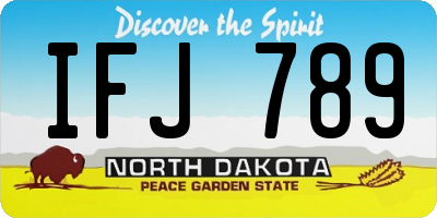ND license plate IFJ789