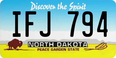 ND license plate IFJ794