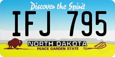 ND license plate IFJ795