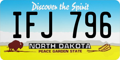 ND license plate IFJ796