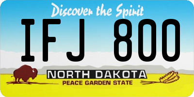 ND license plate IFJ800